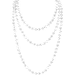 TINKSKY Fake Pearls Necklace Retro Pearls Long Necklace Chain for Party Favors Costume Necklace, for Women Girls