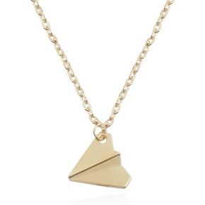 AOCHEE Delicate Tiny Airplane Paper Plane Necklace Chase Dream Juvenile One Direction Simple Aircraft Jewelry