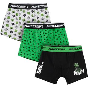Minecraft Boys Boxer Shorts, Pack of 3 Boys Underwear - Gifts for Boys