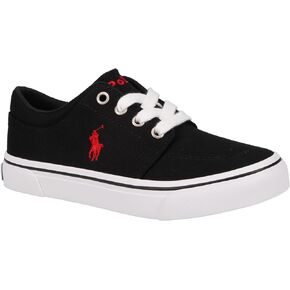 POLO RALPH LAUREN Boy's Faxson X (Toddler) Sneaker, Black/RED, 7
