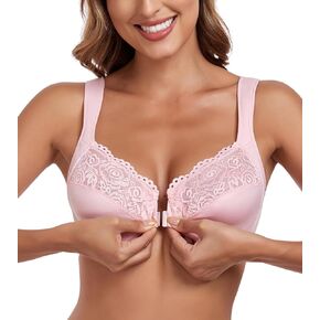 حمالة صدر Lemorosy للسيدات ذات الشكل الكامل مقاس كبير وإغلاق أمامي غير مبطن وأشرطة كتف واسعة وسلك سفلي للاستخدام اليومي in Kuwait