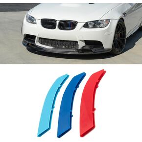 Xotic Tech 3pcs Exact Fit M-Colored Sporty Grille Kidney Insert Trims Compatible with 2007-2010 BMW 3 Series E92 E93 Pre-LCI 325i 328i 330i 335i 2-Door Coupe (14 beam bars)