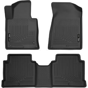 Husky Liners Weatherbeater Floor Mats | Fits 2015-2019 Hyundai Sonata (Excludes Hybrid); 2016-2020 Kia Optima | Front & 2nd Row, 3-pc Black - 99631