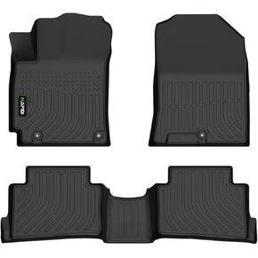 Floor Mats Custom for Hyundai Kona 2018-2023/ Kona N 2022-2023 (No Electric Models) All Weather Protection TPE Heavy Duty Automotive Floor Liners Fits Front& 2nd Row Full Set Accessories, Black