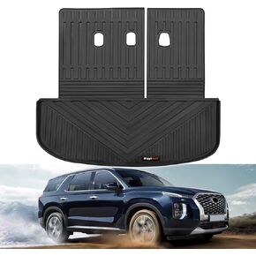 All Weather Trunk Liner for 2020-2024 Hyundai Palisade Cargo Mat and Rear Seat Backrest Mat 7&8 Seats Palisade Accessories (Cargo Liner+Backrest Mat)