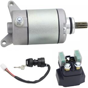 Starter & Solenoid & Key Switch for Yamaha YFZ450 04-09 12-13/ YFZ450 LE 04/ YFZ450 SE 05-08/ SE II 07-08/ YFZ450 BBE 06-07, 5TG-81890-00-00 5TG-81800-00-00 18761, YFZ450 Starter
