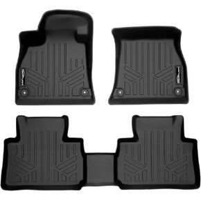 SMARTLINER - All Weather Custom Fit Black 2 Row Floor Mat Liner Set - Compatible with Audi E-Tron/E-Tron Sportback (Only fits Without 2nd Row Retentions) - 2019-2023