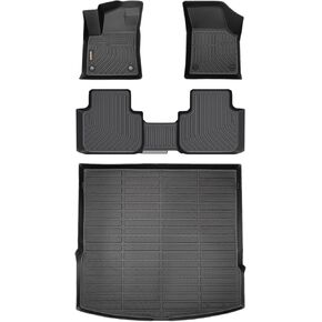 Binmotor-All Weather Floor Mats for VW Atlas Cross Sport(5 Passenger Models Only) 2020-2025, Full Set Car Mats TPE Material, Heavy Duty Car Floor Liners Guard Black Atlas Cross Sport Accessories