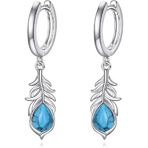 Moonstone/Lapis Lazuli/Peridot/Amethyst Teardrop Earrings for Women Sterling Silver Nordic Filigree Dangle Earrings Healing Amsmallethyst Leverback Earrings Jewelry Gifts for Women