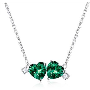 Iefil Double Birthstone Necklace for Women - 0.8CT 925 Sterling Silver Birthstone Necklace, Gifts for Her Wife Girlfriend Mom