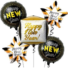 KatchOn, Big New Years Eve Balloons Kit - Pack of 5 | Disco Balloons | Happy New Year Balloons for New Years Decorations 2024 | Nye Balloons, Nye Decorations 2024 | New Years Eve Party Supplies 2024