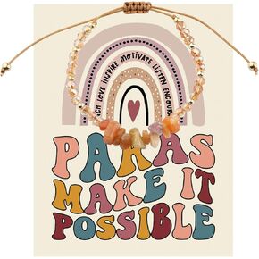 MAOFAED Paraprofessional Gift Parapro Bracelet Handmade Natural Stone Bracelet Paras Make It Possible