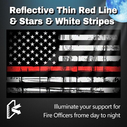 Creatrill Reflective Tattered Thin Red Line Decal Matte Black – 3 Packs 3x5 in. American USA Flag Decal Stickers for Cars, Trucks, Hard Hat, in Support of Firefighters and EMTs in Saudi Arabia