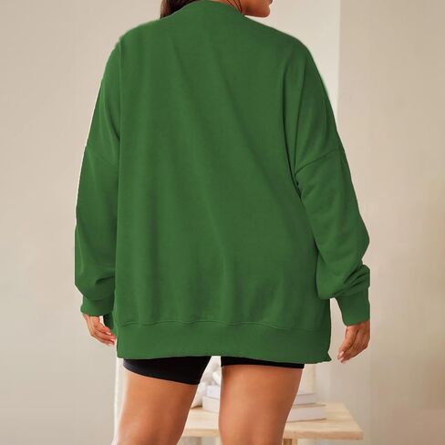 Argeousgor Women Christmas Sweatshirt Sequin Santa Claus Oversized Long Sleeve Sweater Christmas Pullover Tops Shirt in Saudi Arabia