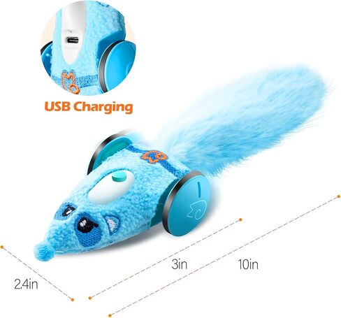 Migipaws Automatic Cat Toys, Plush Cat Mouse Toy, Interactive Toy for Indoor Cats, Smart Moving Kitten Toy, Rechargeable (Pink) in Saudi Arabia