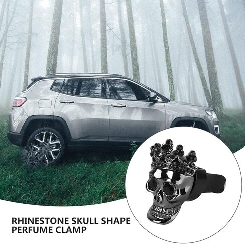 VICASKY مشابك تهوية رأس جمجمة، 3 قطع موزع معطر هواء للسيارة، مشبك تهوية سحري لتزيين السيارات الداخلية، موزع روائح السيارة اللامعة in Kuwait