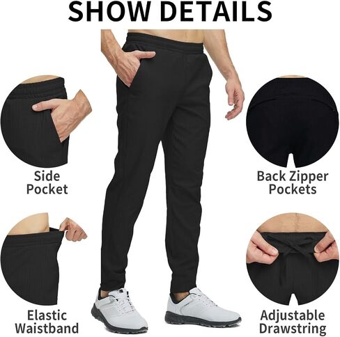 Men's Jogger Pants with Pockets Lightweight Running Sweatpants Quick Dry Pants for Men Drawstring in Saudi Arabia
