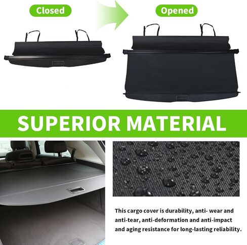 Cargo Cover for Toyota 4Runner 2010-2017 2018 2019 2020 2021 2022 2023 2024 Trunk Cover Without Any Gap Rear Trunk Security Cover Shielding Shade Car Accessory, Black in Kuwait