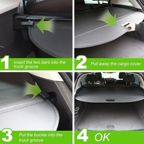 Cargo Cover for Toyota 4Runner 2010-2017 2018 2019 2020 2021 2022 2023 2024 Trunk Cover Without Any Gap Rear Trunk Security Cover Shielding Shade Car Accessory, Black in Kuwait