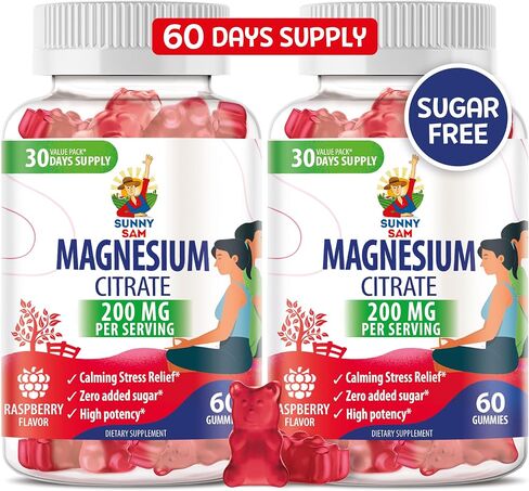 Magnesium Gummies for Kids & Adults - 200mg - Calm Magnesium Chews - Magnesium Citrate Chewable Supplement for Mood & Muscle Support in Saudi Arabia