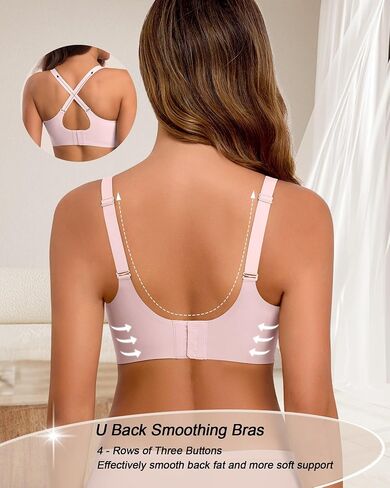 Women's Comfortable Seamless Wireless Bralettes Scalloped No Underwire Full Coverage Padded Supportive Bras in Saudi Arabia