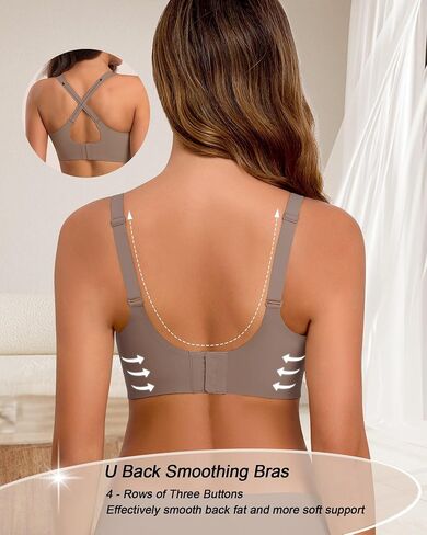 Women's Comfortable Seamless Wireless Bralettes Scalloped No Underwire Full Coverage Padded Supportive Bras in Saudi Arabia