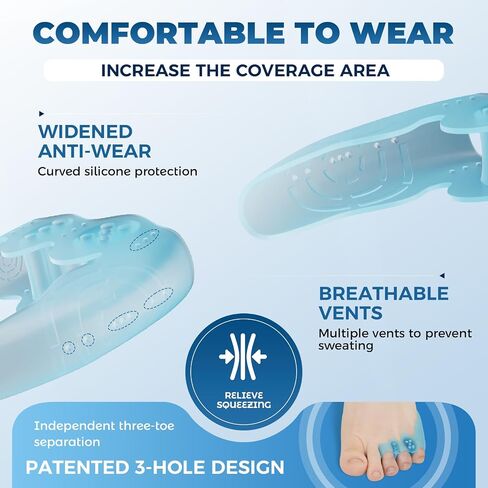 Tailor's Bunion Corrector and Pinky Toe Spacers Kit for Curled Toes and Pain Relief - Tailor Toe Separators, Pinky Toe Protectors, and Morton's Neuroma Relief (1 Pair) in Saudi Arabia