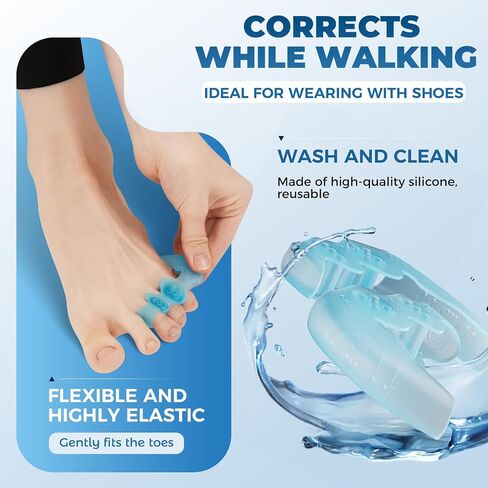 Tailor's Bunion Corrector and Pinky Toe Spacers Kit for Curled Toes and Pain Relief - Tailor Toe Separators, Pinky Toe Protectors, and Morton's Neuroma Relief (1 Pair) in Saudi Arabia