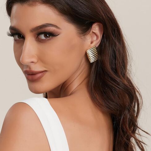 14K Gold Plated Chunky Gold Hoop Earrings, Lightweight Hollow Open Teardrop Earring Trendy Jewelry Gifts for Women, Hypoallergenic in Saudi Arabia