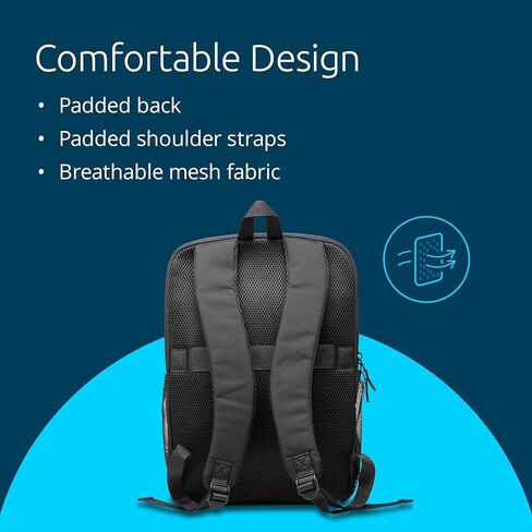 كنسينغتون إي كيو، حقيبة ظهر للكمبيوتر المحمول مقاس 14 بوصة، أشرطة كتف مبطنة، جيب جانبي (K60391WW)، أسود in Kuwait