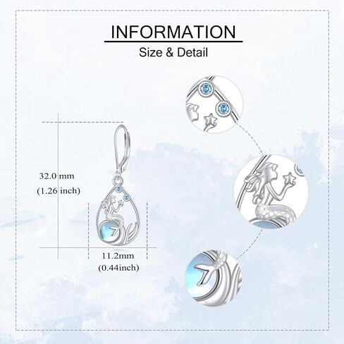 S925 Sterling Silver Mushroom/Daisy/Tulip/Celtic Knot/Seal Teardrop Leverback Earrings Dangle Moonstone Jewelry For Women Christmas Gift in Kuwait