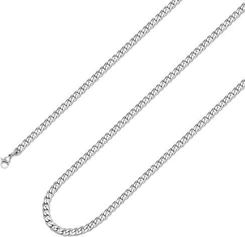 Monily Chain for Men Stainless Steel Cuban Curb Link Chains Necklace Women Boys Jewelry in Saudi Arabia