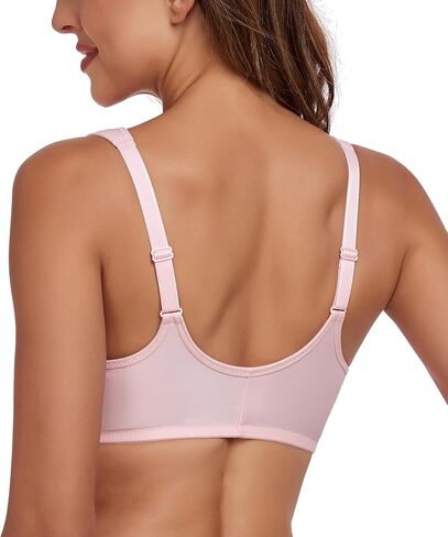 حمالة صدر Lemorosy للسيدات ذات الشكل الكامل مقاس كبير وإغلاق أمامي غير مبطن وأشرطة كتف واسعة وسلك سفلي للاستخدام اليومي in Kuwait