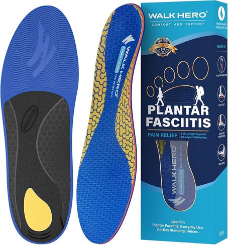 WalkHero Arch Support Insoles - Plantar Fasciitis Inserts Pain Relief,Orthotic Inserts Relieve Foot Fatigue and Pressure for Standing All Day Mens 7-7.5 | Womens 9-9.5 in Saudi Arabia