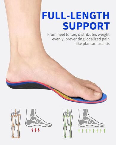 WalkHero Arch Support Insoles - Plantar Fasciitis Inserts Pain Relief,Orthotic Inserts Relieve Foot Fatigue and Pressure for Standing All Day Mens 7-7.5 | Womens 9-9.5 in Saudi Arabia