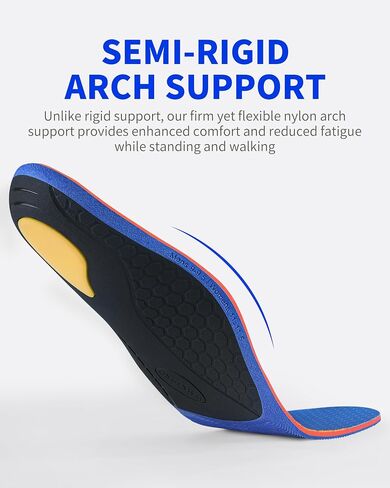 WalkHero Arch Support Insoles - Plantar Fasciitis Inserts Pain Relief,Orthotic Inserts Relieve Foot Fatigue and Pressure for Standing All Day Mens 7-7.5 | Womens 9-9.5 in Saudi Arabia