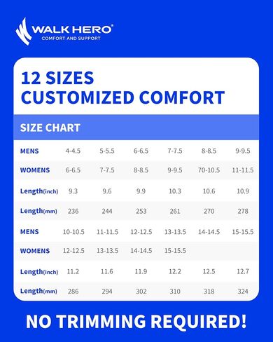 WalkHero Arch Support Insoles - Plantar Fasciitis Inserts Pain Relief,Orthotic Inserts Relieve Foot Fatigue and Pressure for Standing All Day Mens 7-7.5 | Womens 9-9.5 in Saudi Arabia