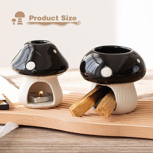 حامل فطر بالو سانتو، حامل حكيم للحرق، شيمينيا للبخور، وعاء تلطيخ حزمة حكيم، صينية الماسك الرماد السيراميك (مجموعة مستديرة سوداء) in Kuwait