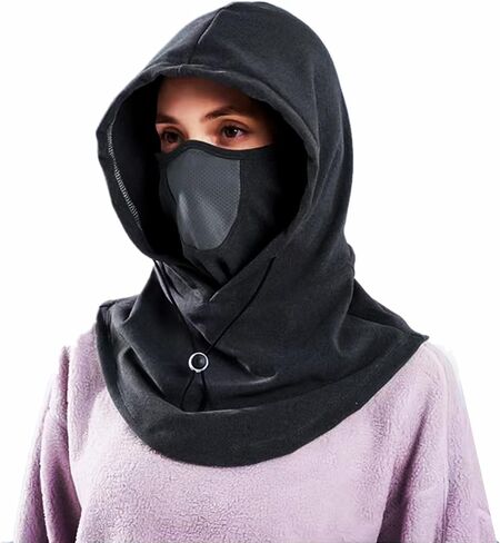 Balaclava Ski Mask Cold Weather Warm Soft Face Cover with Hood Neck Warmer Scarf for Men Women in Saudi Arabia