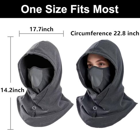 Balaclava Ski Mask Cold Weather Warm Soft Face Cover with Hood Neck Warmer Scarf for Men Women in Saudi Arabia