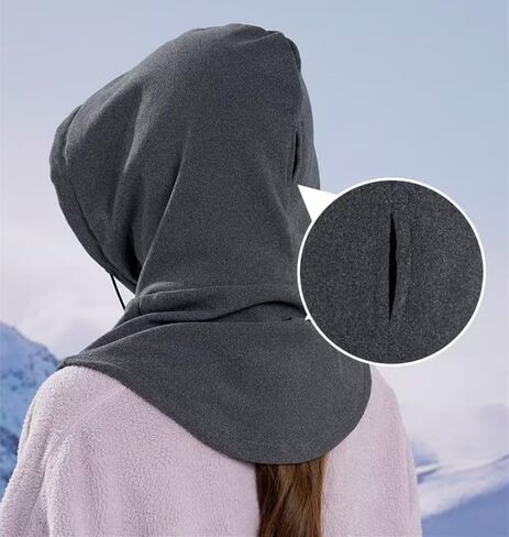 Balaclava Ski Mask Cold Weather Warm Soft Face Cover with Hood Neck Warmer Scarf for Men Women in Saudi Arabia