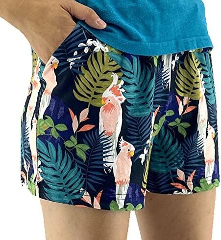 ROCK ATOLL Womens Cute Cotton Knit Pull-On Animal Print Drawstring PJ Sleep Shorts with Pockets in Saudi Arabia