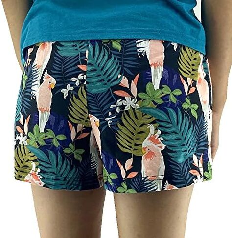 ROCK ATOLL Womens Cute Cotton Knit Pull-On Animal Print Drawstring PJ Sleep Shorts with Pockets in Saudi Arabia