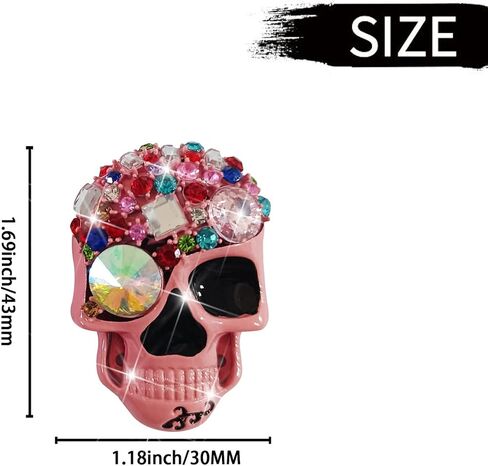 Pink Skull Air Vent Clips, 2 Pcs Bling Skeleton Car Air Fresheners Vents Clips Funny Car Diffuser Diamond Car Interior Decor Cute Car Accessories Car Decoration for Women +Sunflower Mask Hook in Saudi Arabia