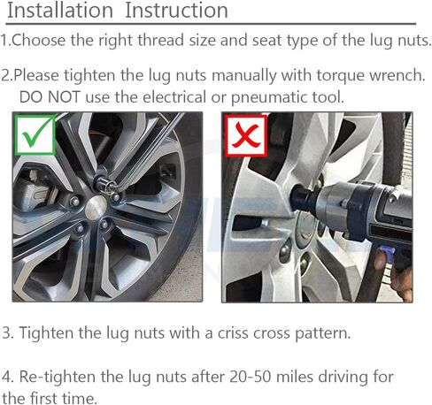 WHEEL CONNECT Open End Spline Lug Nuts, Acorn for Conical Seat. Thread 12x1.5, Set of 20 with 1 Key and 1 Storage Bag, for Aftermarket Custom Tuner Wheel with Center Cap. Chrome Finish.M12 X 1.5 in Kuwait