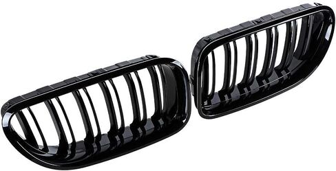 Front Kidney Grille Grill Double Slats Gloss Black Compatible with 2012-2017 BMW 6 Series F06 F12 F13 in Kuwait