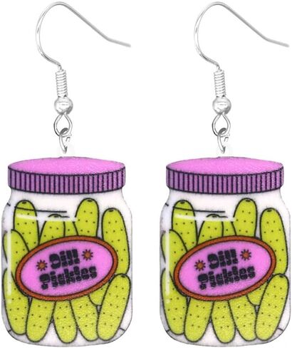 Funny Acrylic Food Dangle Earrings Hamburger Sandwich Ketchup Birthday Cake Earrings Birthday Celebration Earrings Exaggerated Statement Jewelry For Women Men in Kuwait