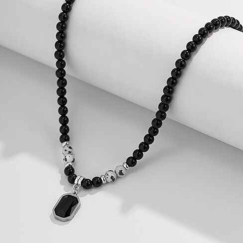 GIGB PBDK Dainty Crystal Pendant Necklace Vintage Tiger Eye Stone Choker Trendy Acrylic Bead Clavicle Necklace Pretty Birthday Jewelry Accessory Gift for Men in Kuwait