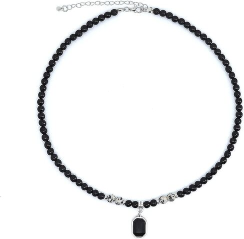 GIGB PBDK Dainty Crystal Pendant Necklace Vintage Tiger Eye Stone Choker Trendy Acrylic Bead Clavicle Necklace Pretty Birthday Jewelry Accessory Gift for Men in Kuwait