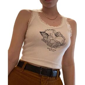 Print Shirt Crop Tank Tops for Women